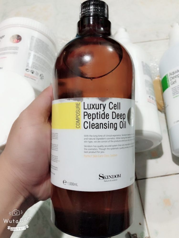 Luxury Cell Peptide Deep Cleansing Oil - Sữa rửa mặt skindom 1000 ml